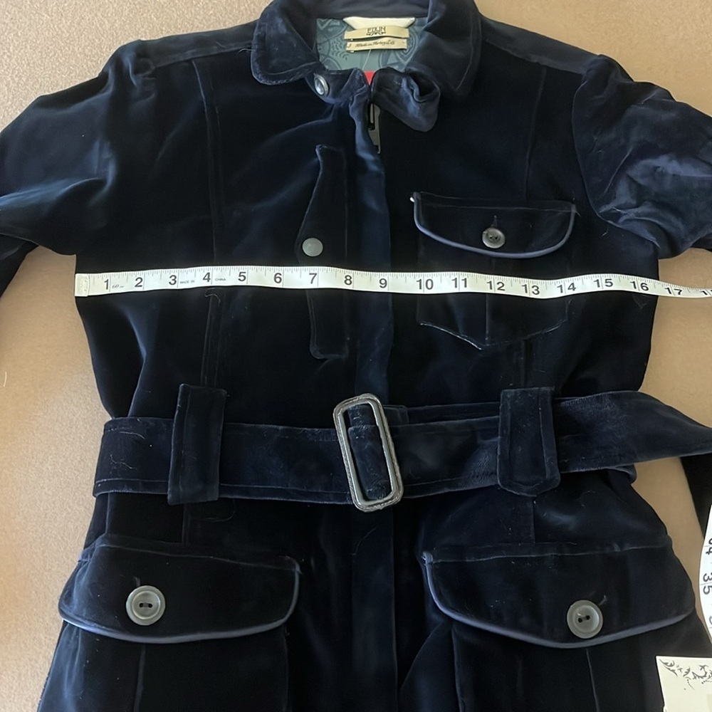 EDUN NWT Griffin Zip Up Alchemy Blue Velvet‎ Jacket - Small - Picture 8 of 12